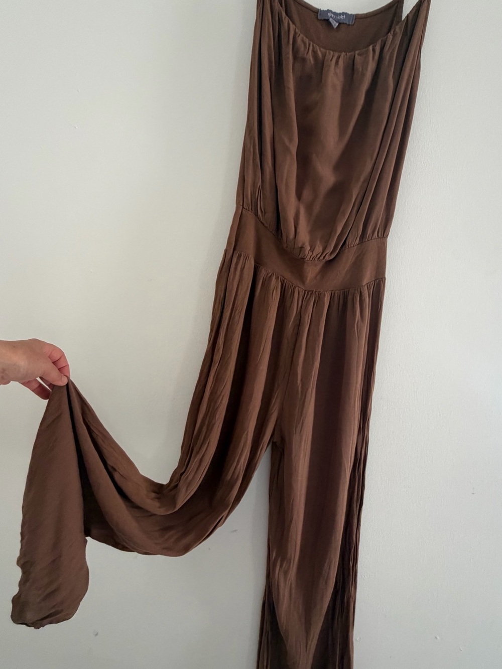 Women's Brown Wide-Leg Jumpsuit